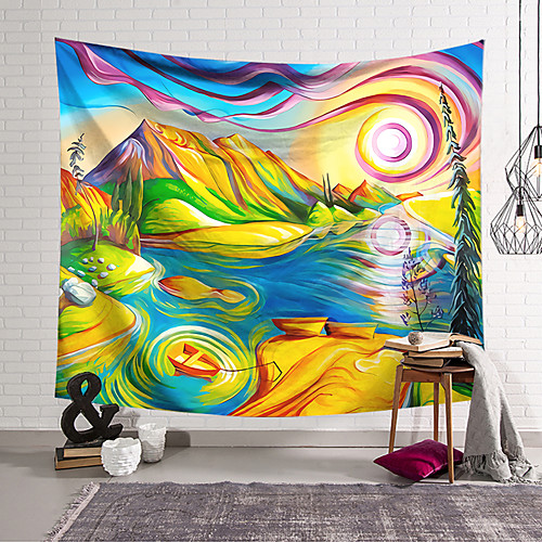 Oil Painting Style Wall Tapestry Art Decor Blanket Curtain Hanging Home Bedroom Living Room Decoration Polyester Landscape River Boat Mountain Cloud
Oil Painting Style Wall Tapestry Art Decor Blanket Curtain Hanging Home Bedroom Living Room Decoration Polyester Landscape River Boat Mountain Cloud