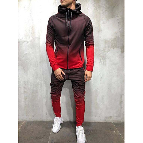 Men's 2 Piece Full Zip Tracksuit Sweatsuit Street Athleisure 2pcs Winter Long Sleeve Cotton Breathable Soft Fitness Gym Workout Running Jogging Training Sportswear Color Gradient Jacket Red Army
Men's 2 Piece Full Zip Tracksuit Sweatsuit Street Athleisure 2pcs Winter Long Sleeve Cotton Breathable Soft Fitness Gym Workout Running Jogging Training Sportswear Color Gradient Jacket Red Army