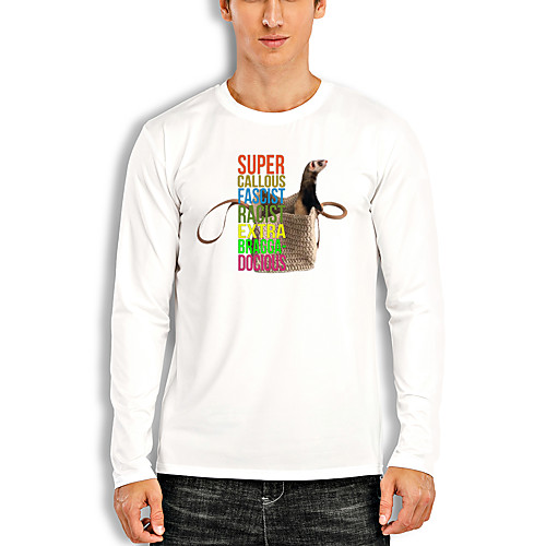 Men's T shirt Other Prints Graphic Animal Print Long Sleeve Daily Tops Cotton Basic White Black Red
Men's T shirt Other Prints Graphic Animal Print Long Sleeve Daily Tops Cotton Basic White Black Red