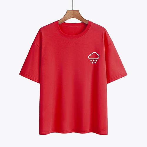 Women's T shirt Graphic Prints Round Neck Tops 100% Cotton Basic Basic Top White Black Red
Women's T shirt Graphic Prints Round Neck Tops 100% Cotton Basic Basic Top White Black Red