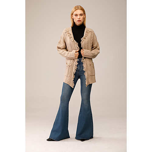 Women's Stylish Tassel Pocket Knitted Solid Color Cardigan Acrylic Fibers Long Sleeve Sweater Cardigans Shirt Collar Fall Winter Gray
Women's Stylish Tassel Pocket Knitted Solid Color Cardigan Acrylic Fibers Long Sleeve Sweater Cardigans Shirt Collar Fall Winter Gray