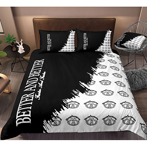 Black and White 3-Piece Duvet Cover Set Hotel Bedding Sets Comforter Cover with Soft Lightweight Microfiber, Include 1 Duvet Cover, 2 Pillowcases for Double/Queen/King(1 Pillowcase for Twin/Single)
Black and White 3-Piece Duvet Cover Set Hotel Bedding Sets Comforter Cover with Soft Lightweight Microfiber, Include 1 Duvet Cover, 2 Pillowcases for Double/Queen/King(1 Pillowcase for Twin/Single)