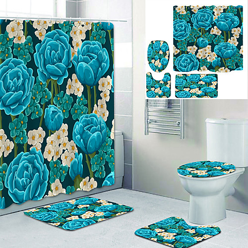 Beautiful Flowers Printed Bathtub Curtain Liner Covered With Waterproof Fabric Shower Curtain For Bathroom Home Decoration With Hook Floor Mat And Four-piece Toilet Mat
Beautiful Flowers Printed Bathtub Curtain Liner Covered With Waterproof Fabric Shower Curtain For Bathroom Home Decoration With Hook Floor Mat And Four-piece Toilet Mat
