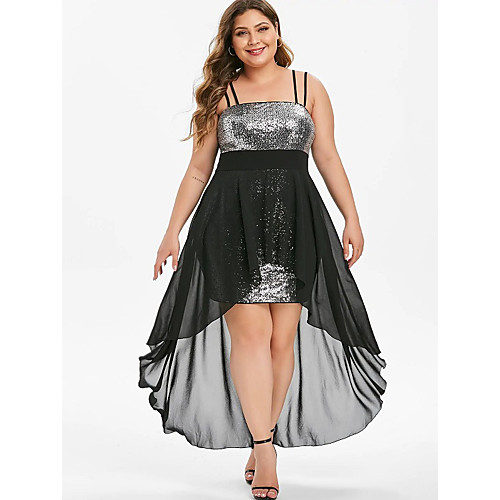 Women's Plus Size Dresses Swing Dress Knee Length Dress Sleeveless Solid Color Backless Sequins Strapless Casual Summer / Asymmetrical / Holiday / Mesh / Off Shoulder / Slim
Women's Plus Size Dresses Swing Dress Knee Length Dress Sleeveless Solid Color Backless Sequins Strapless Casual Summer / Asymmetrical / Holiday / Mesh / Off Shoulder / Slim