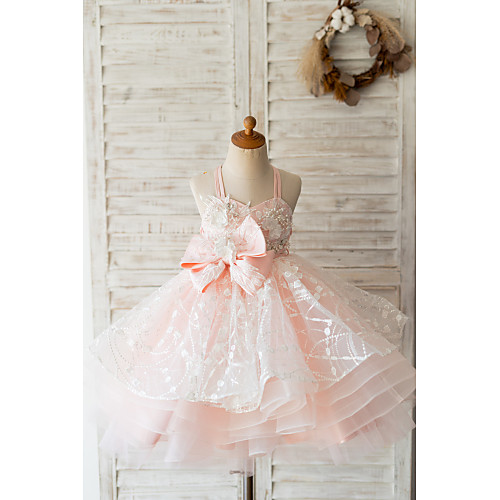 Ball Gown Knee Length Wedding / Birthday Flower Girl Dresses - Tulle Sleeveless Spaghetti Strap with Bow(s) / Pearls / Flower
Ball Gown Knee Length Wedding / Birthday Flower Girl Dresses - Tulle Sleeveless Spaghetti Strap with Bow(s) / Pearls / Flower