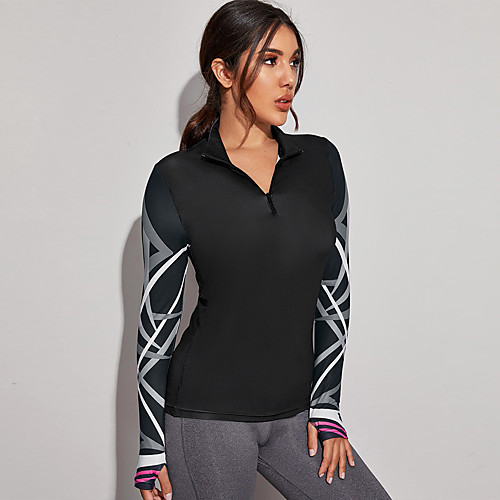 Women's Sweatshirt Yoga Top Thumbhole Zipper Fashion Black Nylon Yoga Fitness Gym Workout Top Long Sleeve Sport Activewear Breathable Quick Dry Comfortable Stretchy
Women's Sweatshirt Yoga Top Thumbhole Zipper Fashion Black Nylon Yoga Fitness Gym Workout Top Long Sleeve Sport Activewear Breathable Quick Dry Comfortable Stretchy