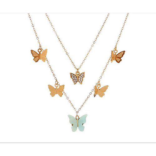 

Women's Layered Necklace Stacking Stackable Butterfly Simple Elegant Fashion Modern Alloy Gold 47 cm Necklace Jewelry 3pcs For Anniversary Party Evening Street Engagement Festival