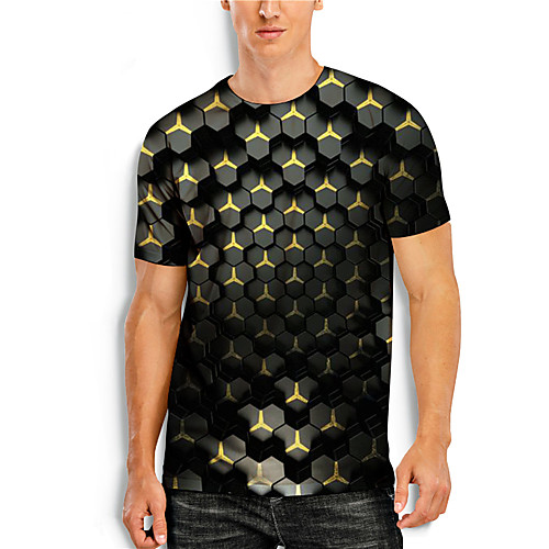 Men's T shirt 3D Print 3D Geometry 3D Print Short Sleeve Daily Tops Casual Black
Men's T shirt 3D Print 3D Geometry 3D Print Short Sleeve Daily Tops Casual Black
