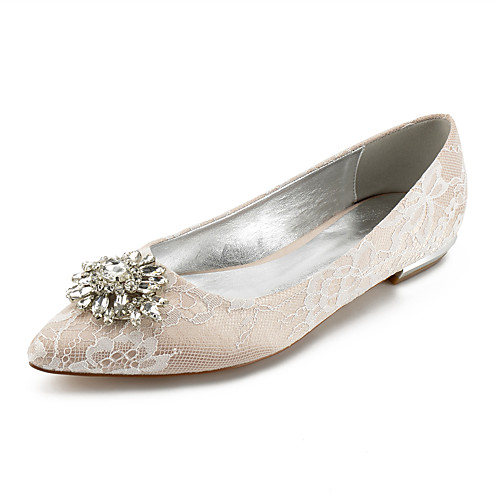 Women's Wedding Shoes Flat Heel Pointed Toe Wedding Flats Classic Sweet Wedding Party & Evening Lace Rhinestone Crystal Solid Colored White Champagne Ivory
Women's Wedding Shoes Flat Heel Pointed Toe Wedding Flats Classic Sweet Wedding Party & Evening Lace Rhinestone Crystal Solid Colored White Champagne Ivory
