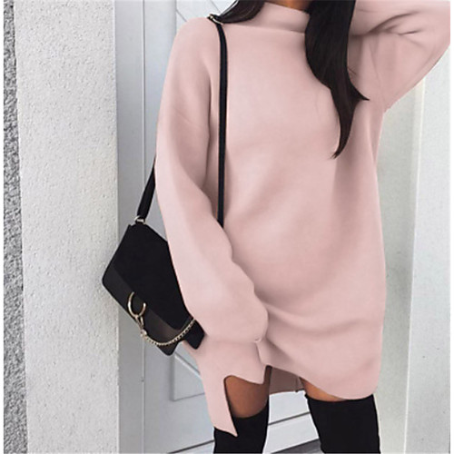 Women's Shift Dress Short Mini Dress Light Pink Black Gray Brown Long Sleeve Solid Color Split Fall Winter Turtleneck Basic Casual Soft 2021 S M L XL / Loose
Women's Shift Dress Short Mini Dress Light Pink Black Gray Brown Long Sleeve Solid Color Split Fall Winter Turtleneck Basic Casual Soft 2021 S M L XL / Loose