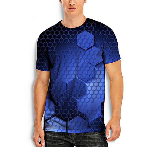 Men's T shirt 3D Print 3D Geometry 3D Print Short Sleeve Daily Tops Casual Blue
Men's T shirt 3D Print 3D Geometry 3D Print Short Sleeve Daily Tops Casual Blue