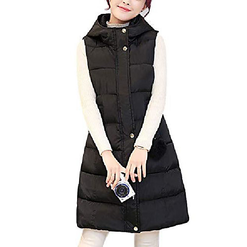 Women's Removable Hooded Long Vest Quilted Padded Sleeveless Vest Waistcoat (Black, X-Large)
Women's Removable Hooded Long Vest Quilted Padded Sleeveless Vest Waistcoat (Black, X-Large)