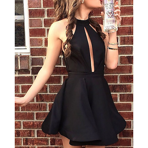 A-Line Beautiful Back Sexy Homecoming Cocktail Party Dress Halter Neck Sleeveless Short / Mini Stretch Fabric with Sleek 2021
A-Line Beautiful Back Sexy Homecoming Cocktail Party Dress Halter Neck Sleeveless Short / Mini Stretch Fabric with Sleek 2021