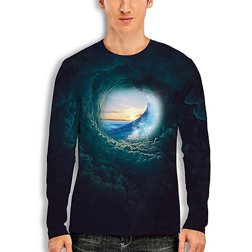 Men's T shirt 3D Print Scenery 3D 3D Print Long Sleeve Daily Tops Casual Blue
Men's T shirt 3D Print Scenery 3D 3D Print Long Sleeve Daily Tops Casual Blue