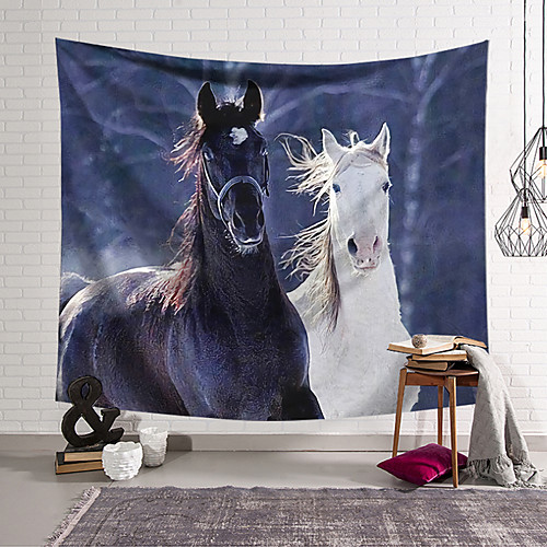 wall tapestry art decor blanket curtain hanging home bedroom living room decoration black and white horse polyester
wall tapestry art decor blanket curtain hanging home bedroom living room decoration black and white horse polyester