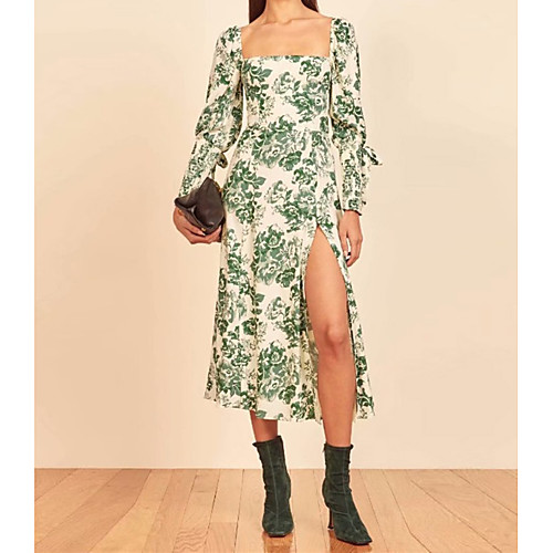 A-Line Maxi Floral Holiday Cocktail Party Dress Scoop Neck Long Sleeve Tea Length Cotton with Pattern / Print 2021
A-Line Maxi Floral Holiday Cocktail Party Dress Scoop Neck Long Sleeve Tea Length Cotton with Pattern / Print 2021