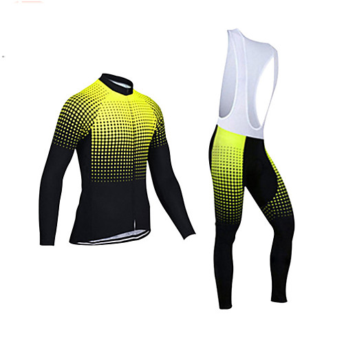 Men's Long Sleeve Cycling Jersey with Bib Tights Cycling Jersey with Tights Winter Elastane Black / Yellow Bike Sports Clothing Apparel
Men's Long Sleeve Cycling Jersey with Bib Tights Cycling Jersey with Tights Winter Elastane Black / Yellow Bike Sports Clothing Apparel