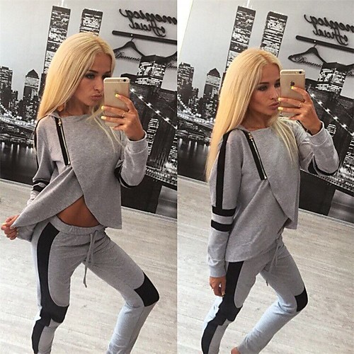 women tracksuit set split zipper pullovers sweatshirt pant two piece tracksuit set loungewear (s) gray
women tracksuit set split zipper pullovers sweatshirt pant two piece tracksuit set loungewear (s) gray