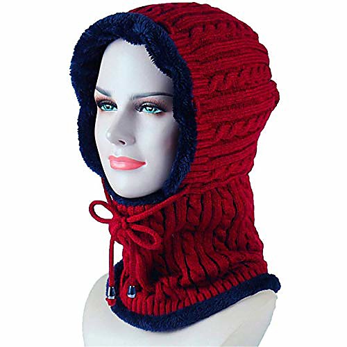 Winter Outdoor Velvet Windproof Woollen Hat Scarf, Cycling Skiing Elasticity Knitting Earmuffs Wool Cap Headgear,Red
Winter Outdoor Velvet Windproof Woollen Hat Scarf, Cycling Skiing Elasticity Knitting Earmuffs Wool Cap Headgear,Red