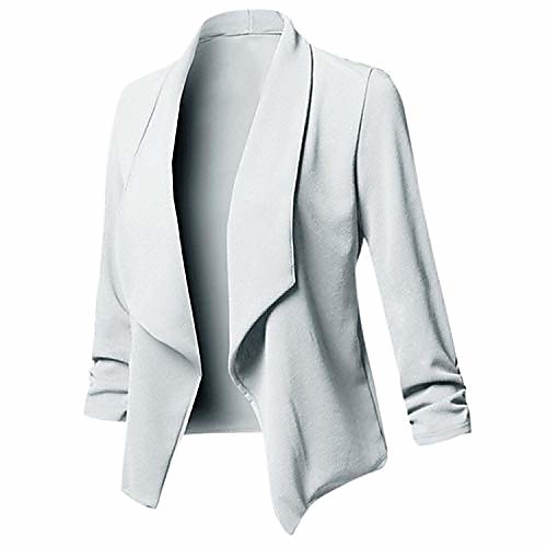Blazers Women Office Wear Long Sleeves Cardigan Coat Open Front Ruched Asymmetrical Casual top,Light Grey,XL
Blazers Women Office Wear Long Sleeves Cardigan Coat Open Front Ruched Asymmetrical Casual top,Light Grey,XL