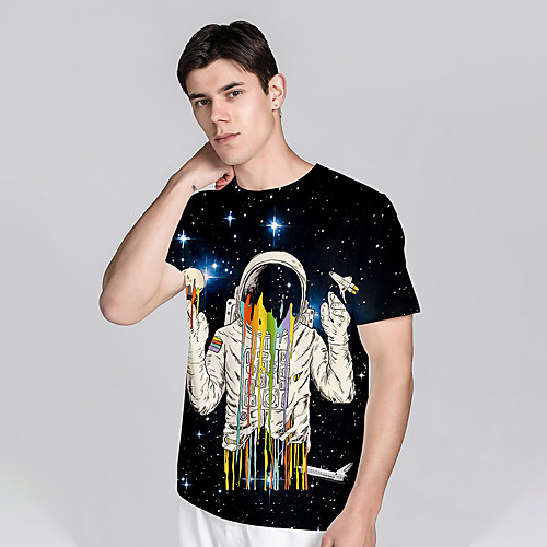 Men's T shirt 3D Print Graphic Prints Astronaut 3D Print Short Sleeve Daily Tops Casual Beach Black
Men's T shirt 3D Print Graphic Prints Astronaut 3D Print Short Sleeve Daily Tops Casual Beach Black