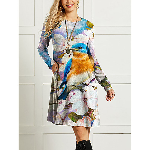 Women's Shift Dress Knee Length Dress White Yellow Dusty Rose Rainbow Gray Long Sleeve Floral Print Animal Pocket Patchwork Print Fall Round Neck Casual 2021 M L XL XXL 3XL
Women's Shift Dress Knee Length Dress White Yellow Dusty Rose Rainbow Gray Long Sleeve Floral Print Animal Pocket Patchwork Print Fall Round Neck Casual 2021 M L XL XXL 3XL