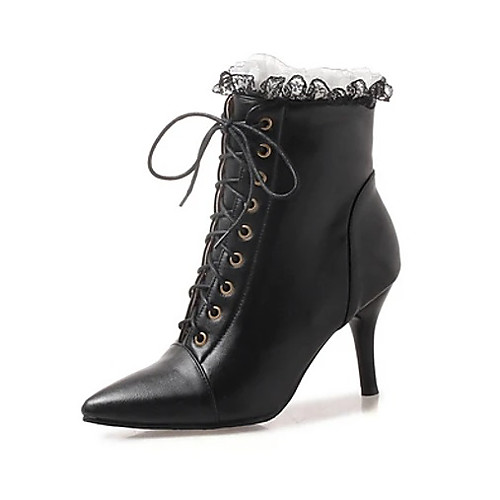 Women's Boots Stiletto Heel Pointed Toe Booties Ankle Boots Classic Halloween Daily PU Lace-up Solid Colored White Black Green
Women's Boots Stiletto Heel Pointed Toe Booties Ankle Boots Classic Halloween Daily PU Lace-up Solid Colored White Black Green