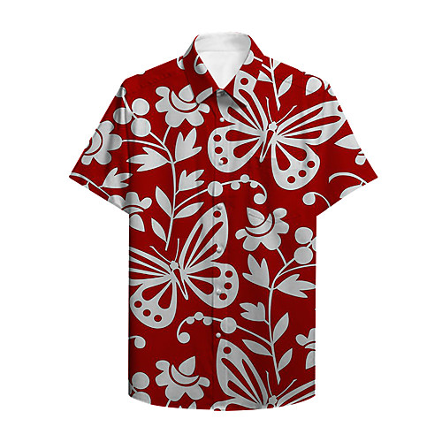 Men's Shirt Other Prints Plants Butterfly Floral Button-Down Print Short Sleeve Casual Tops Casual Hawaiian Red
Men's Shirt Other Prints Plants Butterfly Floral Button-Down Print Short Sleeve Casual Tops Casual Hawaiian Red