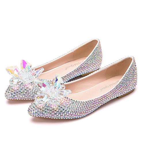 Women's Wedding Shoes Flat Heel Pointed Toe Wedding Flats Vintage Sexy Minimalism Wedding Party & Evening PU Rhinestone Crystal Sparkling Glitter Solid Colored Silver Rainbow
Women's Wedding Shoes Flat Heel Pointed Toe Wedding Flats Vintage Sexy Minimalism Wedding Party & Evening PU Rhinestone Crystal Sparkling Glitter Solid Colored Silver Rainbow