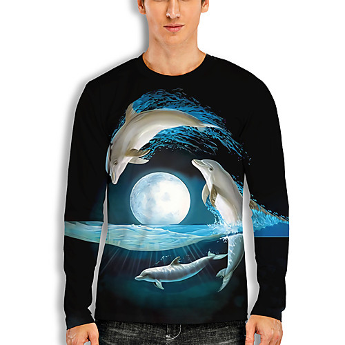 Men's T shirt 3D Print Graphic 3D Animal Print Long Sleeve Casual Tops Cartoon Classic Blue
Men's T shirt 3D Print Graphic 3D Animal Print Long Sleeve Casual Tops Cartoon Classic Blue