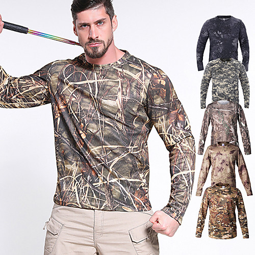Men's Camouflage Hunting T-shirt Military Tactical Shirt Outdoor Fast Dry Ultra Light (UL) Quick Dry Breathable Autumn / Fall Spring Summer Camo Top Polyester Long Sleeve Camping / Hiking Hunting
Men's Camouflage Hunting T-shirt Military Tactical Shirt Outdoor Fast Dry Ultra Light (UL) Quick Dry Breathable Autumn / Fall Spring Summer Camo Top Polyester Long Sleeve Camping / Hiking Hunting