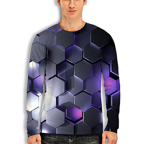 Men's T shirt 3D Print Geometric 3D 3D Print Long Sleeve Daily Tops Casual Gray
Men's T shirt 3D Print Geometric 3D 3D Print Long Sleeve Daily Tops Casual Gray