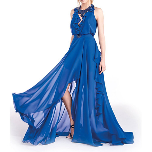 A-Line Empire Sexy Holiday Formal Evening Dress Halter Neck Sleeveless Sweep / Brush Train Chiffon with Pleats Beading Split 2021
A-Line Empire Sexy Holiday Formal Evening Dress Halter Neck Sleeveless Sweep / Brush Train Chiffon with Pleats Beading Split 2021