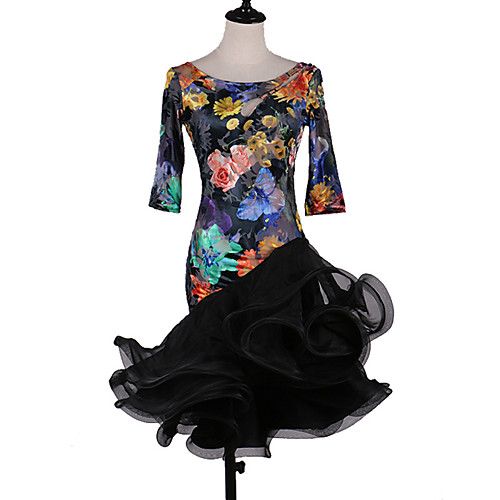 Latin Dance Dress Pattern / Print Cascading Ruffles Women's Training Performance Half Sleeve Natural Organza Milk Fiber
Latin Dance Dress Pattern / Print Cascading Ruffles Women's Training Performance Half Sleeve Natural Organza Milk Fiber