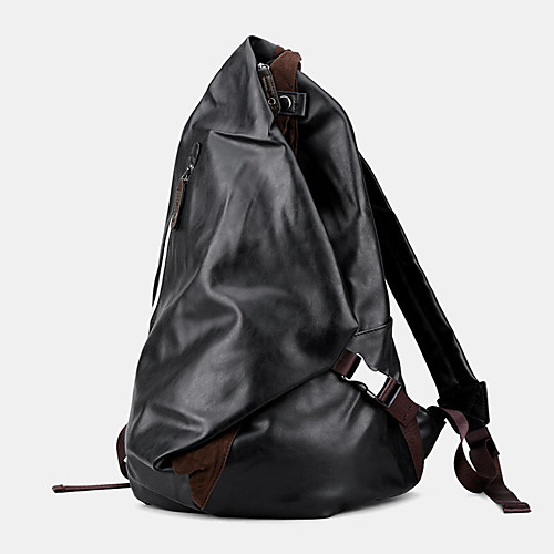 men pu leather waterproof solid color retro casual personality student school bag backpack
men pu leather waterproof solid color retro casual personality student school bag backpack