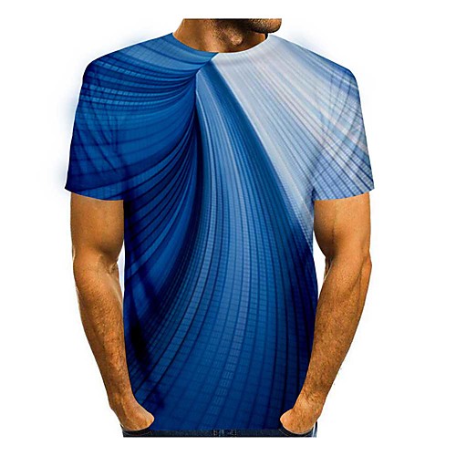 Men's T shirt 3D Print 3D Geometry 3D Print Short Sleeve Daily Tops Casual Blue
Men's T shirt 3D Print 3D Geometry 3D Print Short Sleeve Daily Tops Casual Blue