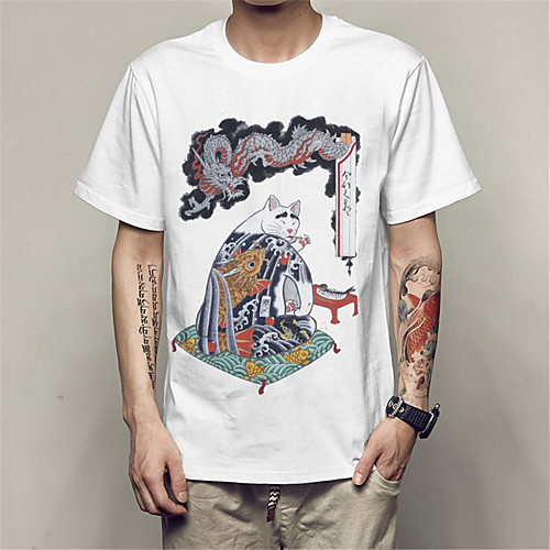 Men's T shirt 3D Print Cat Graphic Animal Print Short Sleeve Daily Tops Ethnic Style Casual White
Men's T shirt 3D Print Cat Graphic Animal Print Short Sleeve Daily Tops Ethnic Style Casual White