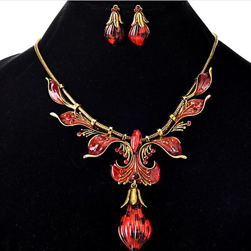 Women's Jewelry Set Tassel Fringe Leaf Ethnic Vintage Resin Gold Plated Earrings Jewelry Blue / Purple / Red For Christmas Wedding Halloween Party Evening Gift 1 set
Women's Jewelry Set Tassel Fringe Leaf Ethnic Vintage Resin Gold Plated Earrings Jewelry Blue / Purple / Red For Christmas Wedding Halloween Party Evening Gift 1 set
