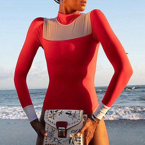 Women's One Piece Swimsuit Rash Guard Elastane Swimwear Bodysuit Breathable Quick Dry Long Sleeve Back Zip - Swimming Surfing Water Sports Patchwork Autumn / Fall Spring Summer
Women's One Piece Swimsuit Rash Guard Elastane Swimwear Bodysuit Breathable Quick Dry Long Sleeve Back Zip - Swimming Surfing Water Sports Patchwork Autumn / Fall Spring Summer