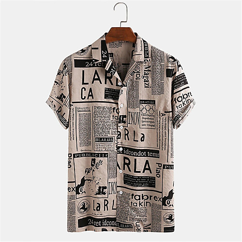 Men's Shirt Other Prints Letter Button-Down Short Sleeve Daily Tops Casual Brown
Men's Shirt Other Prints Letter Button-Down Short Sleeve Daily Tops Casual Brown