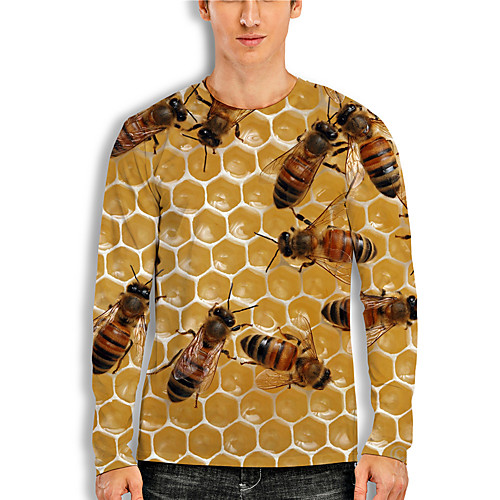 Men's T shirt 3D Print 3D Bee Animal 3D Print Long Sleeve Daily Tops Casual Yellow
Men's T shirt 3D Print 3D Bee Animal 3D Print Long Sleeve Daily Tops Casual Yellow