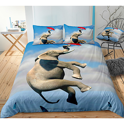 Elephant Print 3-Piece Duvet Cover Set Hotel Bedding Sets Comforter Cover with Soft Lightweight Microfiber, Include 1 Duvet Cover, 2 Pillowcases for Double/Queen/King(1 Pillowcase for Twin/Single)
Elephant Print 3-Piece Duvet Cover Set Hotel Bedding Sets Comforter Cover with Soft Lightweight Microfiber, Include 1 Duvet Cover, 2 Pillowcases for Double/Queen/King(1 Pillowcase for Twin/Single)
