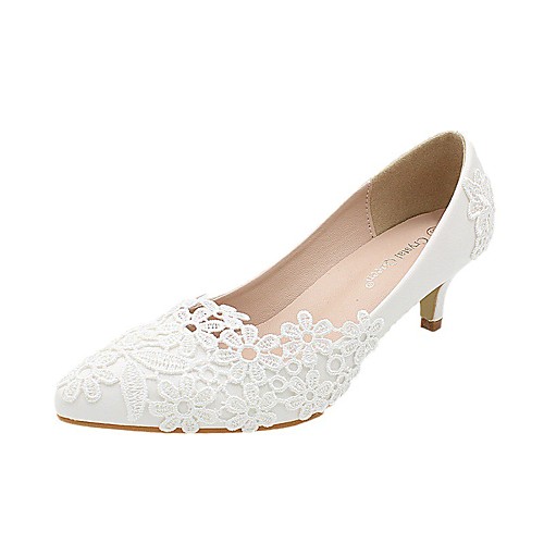 Women's Wedding Shoes Stiletto Heel Pointed Toe Wedding Pumps Sweet Wedding PU Lace Solid Colored White
Women's Wedding Shoes Stiletto Heel Pointed Toe Wedding Pumps Sweet Wedding PU Lace Solid Colored White