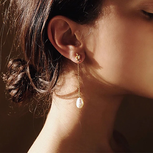 Women's White Freshwater Pearl Hoop Earrings Geometrical Happy Stylish Simple Earrings Jewelry Gold For Daily Prom
Women's White Freshwater Pearl Hoop Earrings Geometrical Happy Stylish Simple Earrings Jewelry Gold For Daily Prom