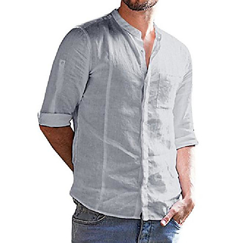 Mens Cotton Linen 3/4 Long Sleeve Banded Collar Casual Shirts Regular Fit Shirt (X-Large, 02-Blue)
Mens Cotton Linen 3/4 Long Sleeve Banded Collar Casual Shirts Regular Fit Shirt (X-Large, 02-Blue)