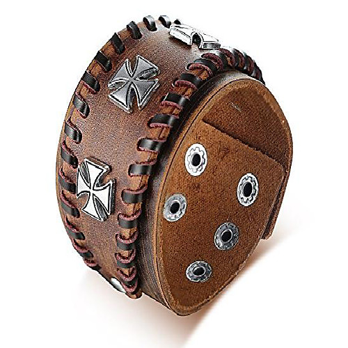 religious vintage brown genuine leather maltese cross biker rocker cuff wristband bracelet
religious vintage brown genuine leather maltese cross biker rocker cuff wristband bracelet