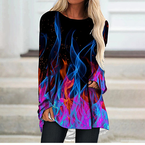 Women's T Shirt Dress Tee Dress Short Mini Dress Black Long Sleeve Color Gradient Geometric Print Fall Spring Round Neck 3D Print Casual 3D Print S M L XL XXL 3XL
Women's T Shirt Dress Tee Dress Short Mini Dress Black Long Sleeve Color Gradient Geometric Print Fall Spring Round Neck 3D Print Casual 3D Print S M L XL XXL 3XL