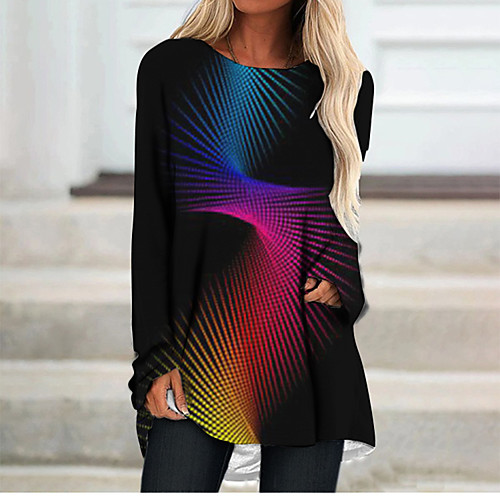 Women's T Shirt Dress Tee Dress Short Mini Dress Rainbow Long Sleeve Color Gradient Color Block Geometric Print Fall Spring Round Neck 3D Print Casual 3D Print S M L XL XXL 3XL
Women's T Shirt Dress Tee Dress Short Mini Dress Rainbow Long Sleeve Color Gradient Color Block Geometric Print Fall Spring Round Neck 3D Print Casual 3D Print S M L XL XXL 3XL