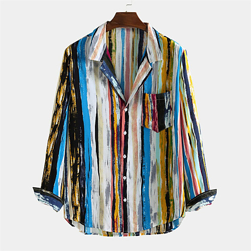Men's Shirt Other Prints Striped Button-Down Print Long Sleeve Daily Tops 100% Cotton Casual Blue
Men's Shirt Other Prints Striped Button-Down Print Long Sleeve Daily Tops 100% Cotton Casual Blue