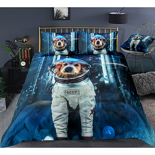 Space Dog Print 3-Piece Duvet Cover Set Hotel Bedding Sets Comforter Cover with Soft Lightweight Microfiber, Include 1 Duvet Cover, 2 Pillowcases for Double/Queen/King(1 Pillowcase for Twin/Single)
Space Dog Print 3-Piece Duvet Cover Set Hotel Bedding Sets Comforter Cover with Soft Lightweight Microfiber, Include 1 Duvet Cover, 2 Pillowcases for Double/Queen/King(1 Pillowcase for Twin/Single)